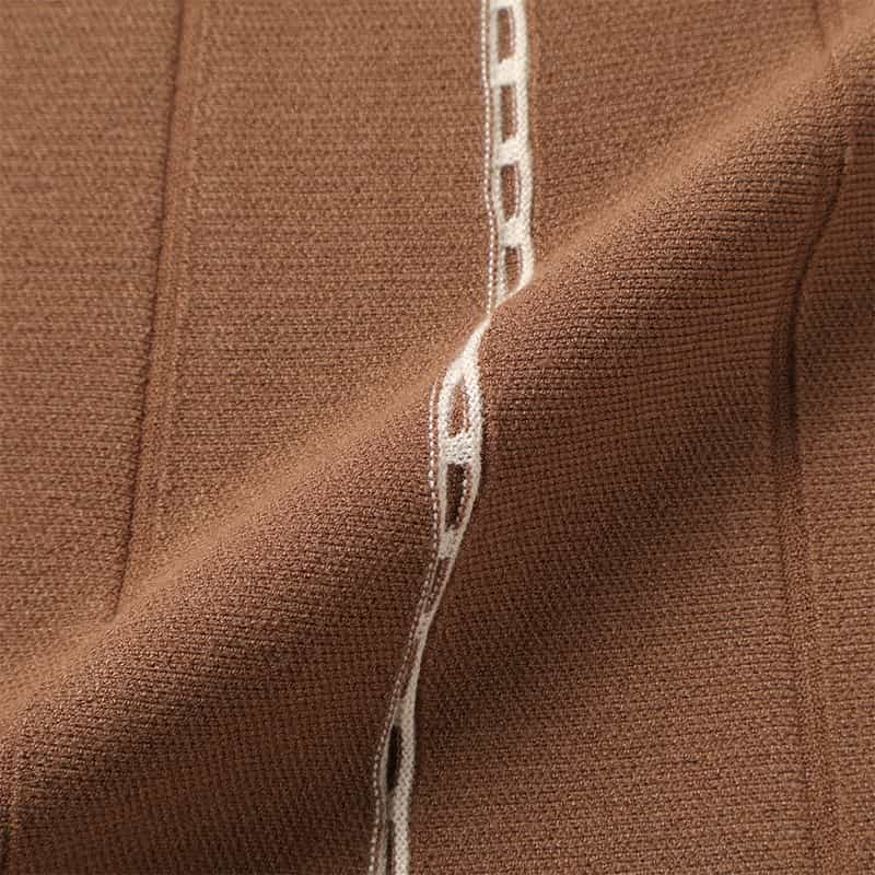 BARNEYS NEW YORK セットアップ ウォッシャブル ジャカードニットドレス LIGHT BROWN