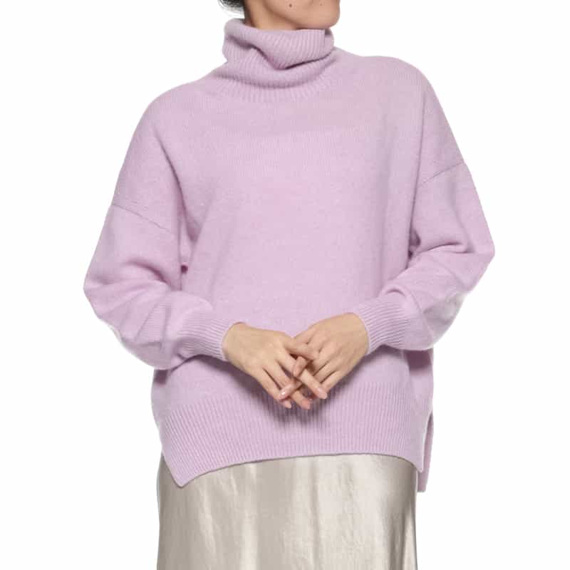BARNEYS NEW YORK タートルネックニットプルオーバー(ロロ・ピアーナ社製カシミヤ使用) PURPLE