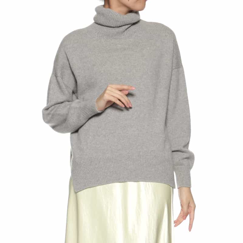 BARNEYS NEW YORK タートルネックニットプルオーバー(ロロ・ピアーナ社製カシミヤ使用) GRAY