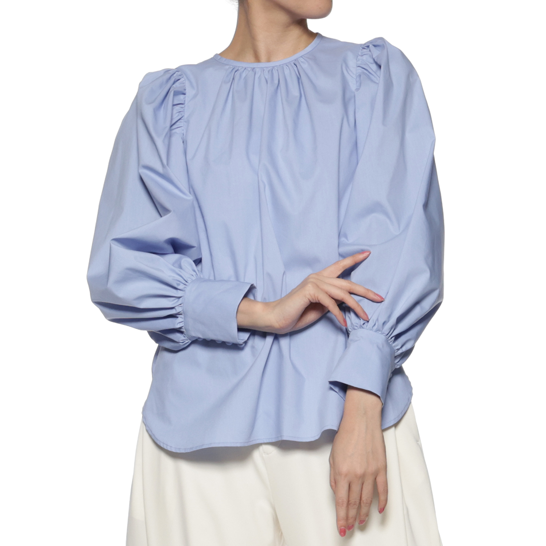 ウォッシャブル ボリュームスリーブ ブラウス