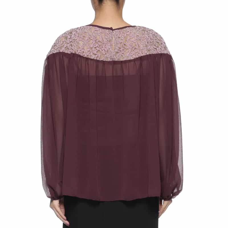 BARNEYS NEW YORK 異素材コンビネーション シアーブラウス （インナーキャミソール付き） PINK