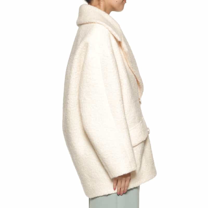 BARNEYS NEW YORK ブークレー ショートコート WHITE