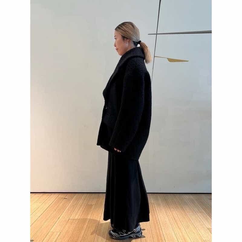 BARNEYS NEW YORK ブークレー ショートコート BLACK
