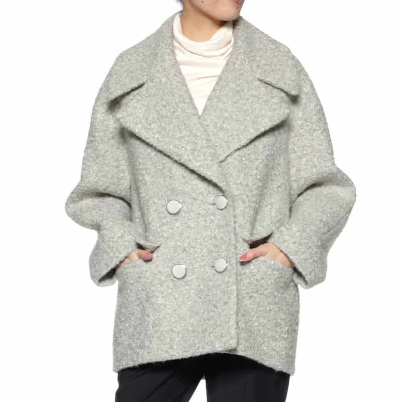 BARNEYS NEW YORK ブークレー ショートコート GRAY