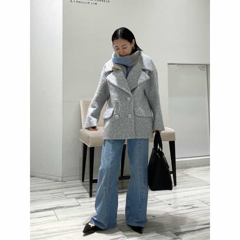 BARNEYS NEW YORK ブークレー ショートコート GRAY