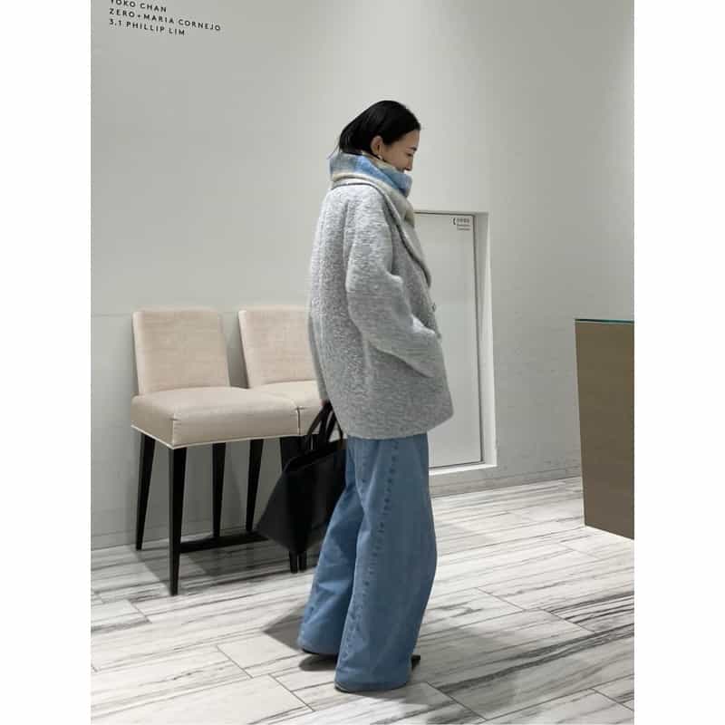 BARNEYS NEW YORK ブークレー ショートコート GRAY