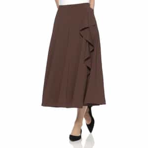 ウォッシャブル スクーバ素材 ラッフルデザインスカート