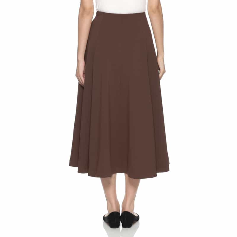 BARNEYS NEW YORK ウォッシャブル スクーバ素材 ラッフルデザインスカート BROWN