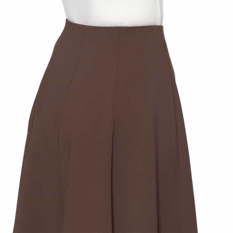 BARNEYS NEW YORK ウォッシャブル スクーバ素材 ラッフルデザインスカート BROWN