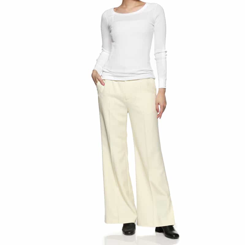 BARNEYS NEW YORK ブーツカットパンツ WHITE