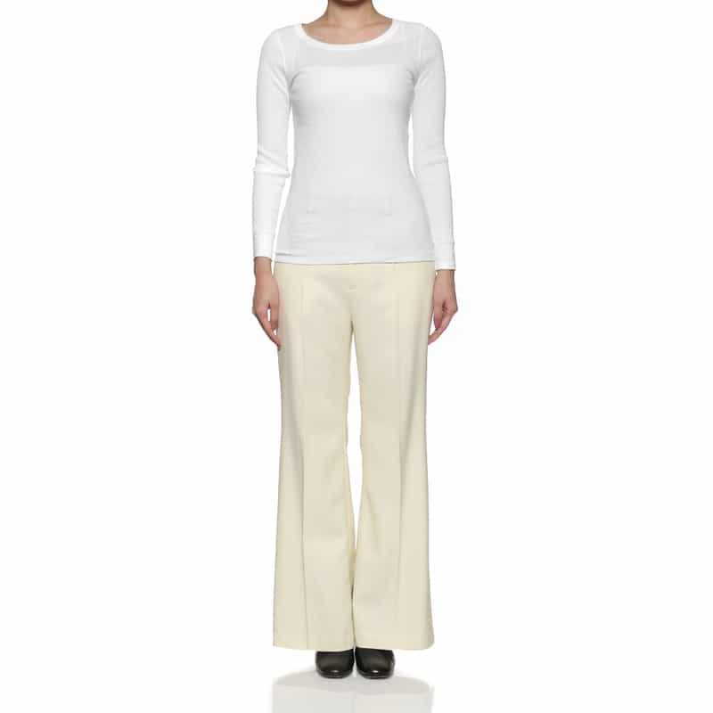 BARNEYS NEW YORK ブーツカットパンツ WHITE