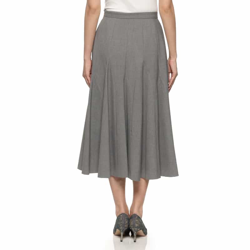 BARNEYS NEW YORK パネルライン フレアスカート LIGHT GRAY
