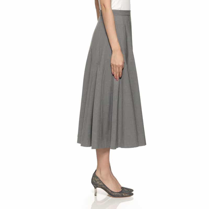 BARNEYS NEW YORK パネルライン フレアスカート LIGHT GRAY