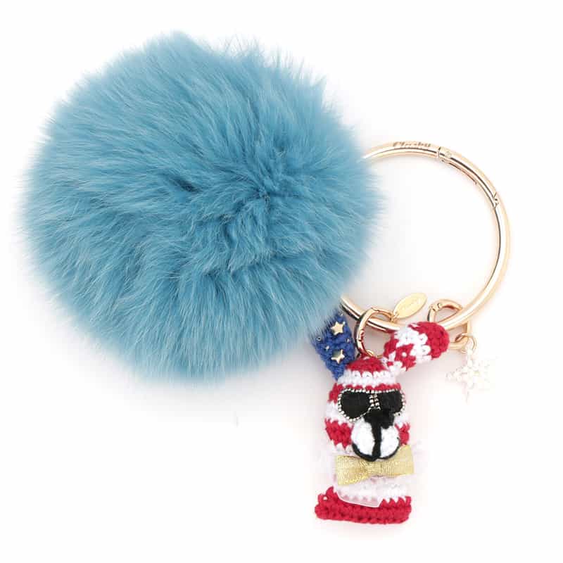 CLASKY CLASKY＜クラスキー＞ バーニーズ　ニューヨーク限定 ファーチャーム LT BLUE