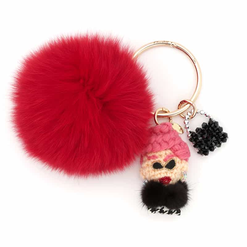 CLASKY CLASKY＜クラスキー＞ バーニーズ　ニューヨーク限定 ファーチャーム RED