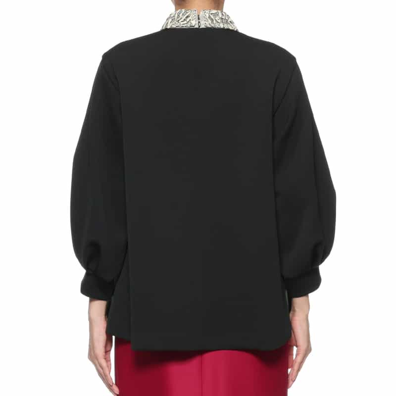 BARNEYS NEW YORK 襟付きスキューバニットプルオーバー BLACK