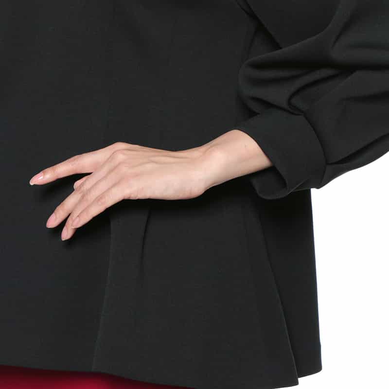 BARNEYS NEW YORK 襟付きスキューバニットプルオーバー BLACK