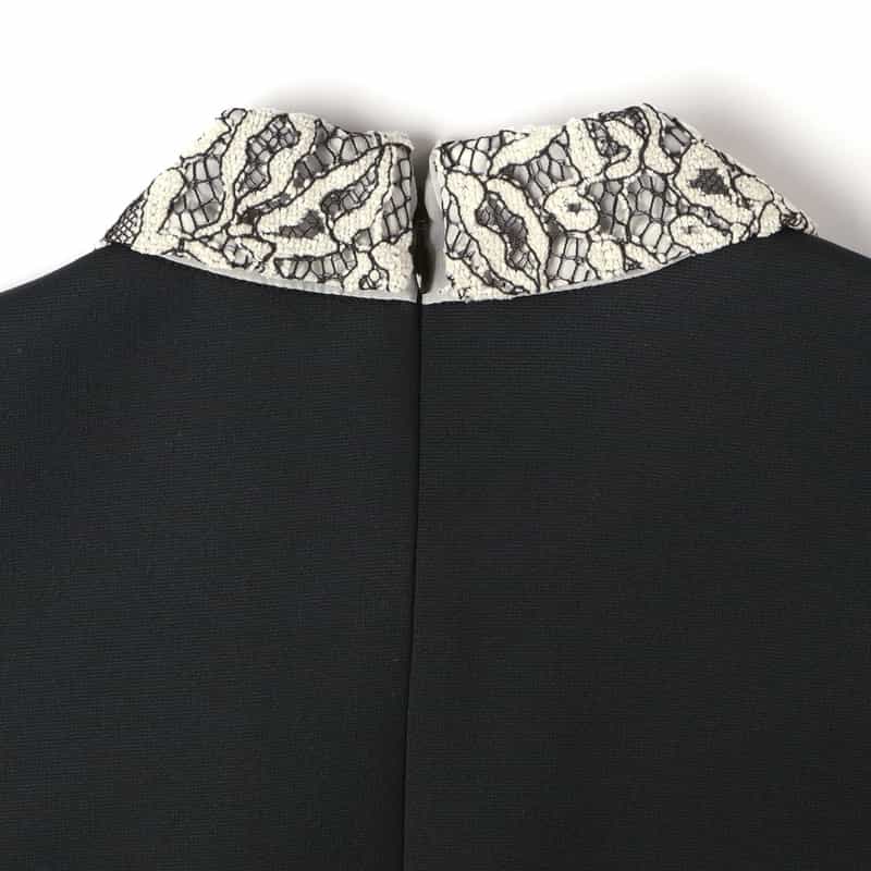 BARNEYS NEW YORK 襟付きスキューバニットプルオーバー BLACK