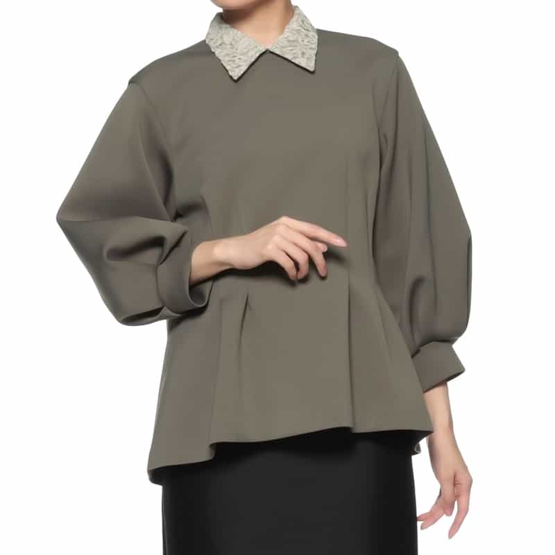 襟付きスキューバニットプルオーバー