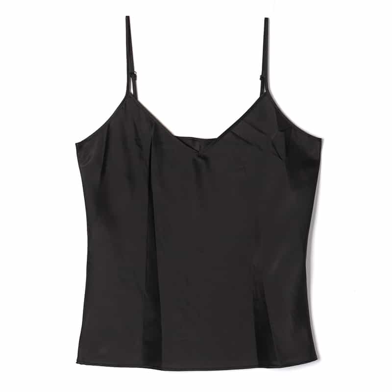 BARNEYS NEW YORK ウォッシャブル シアーボウタイブラウス（インナーキャミソール付き） BLACK