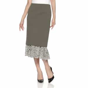 スクーバ素材 レースヘムスカート