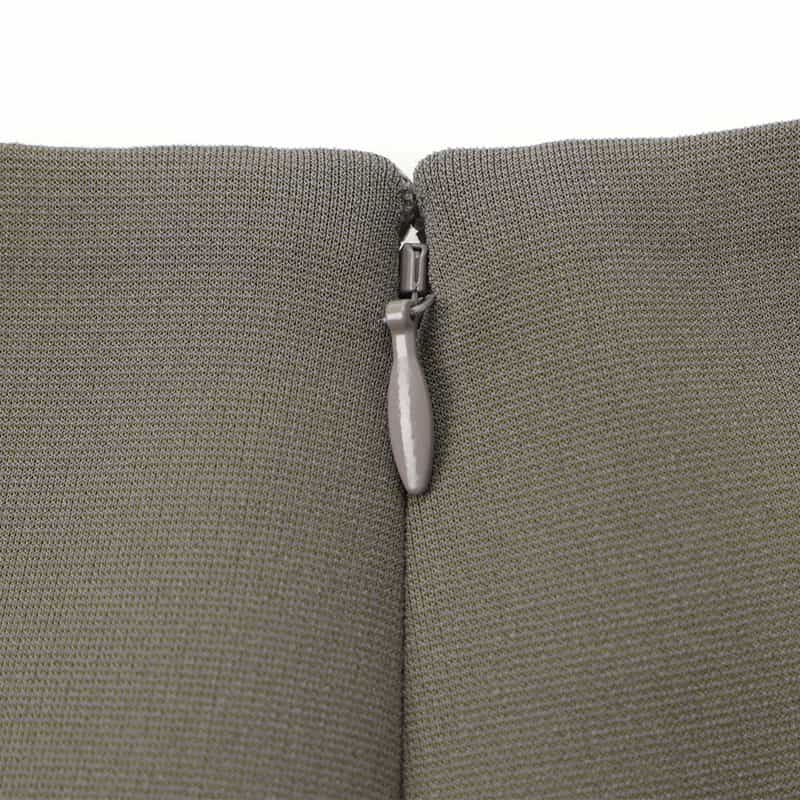 BARNEYS NEW YORK スクーバ素材 レースヘムスカート GRAY