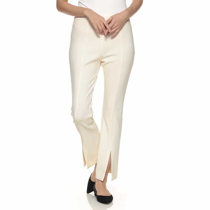 ウォッシャブル スリット入りクロップドパンツ