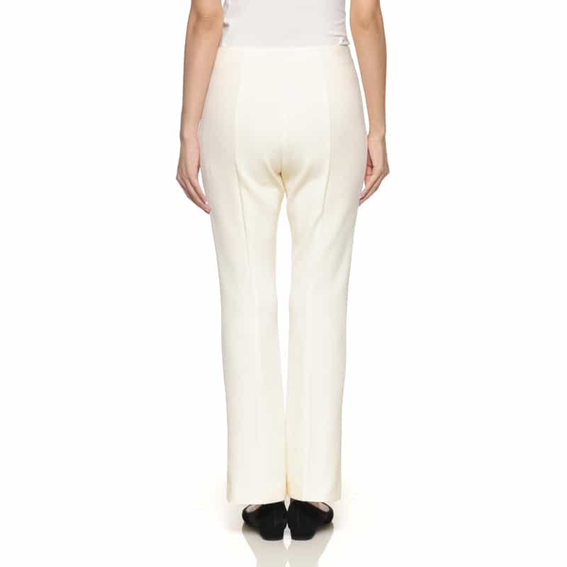 BARNEYS NEW YORK ウォッシャブル スリット入りクロップドパンツ WHITE