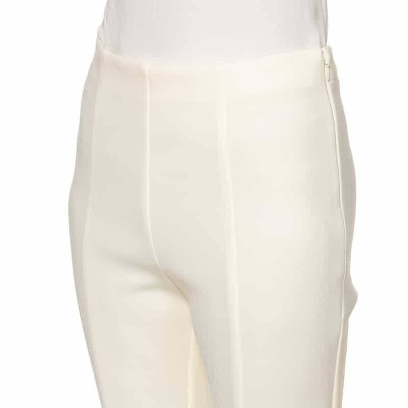 BARNEYS NEW YORK ウォッシャブル スリット入りクロップドパンツ WHITE