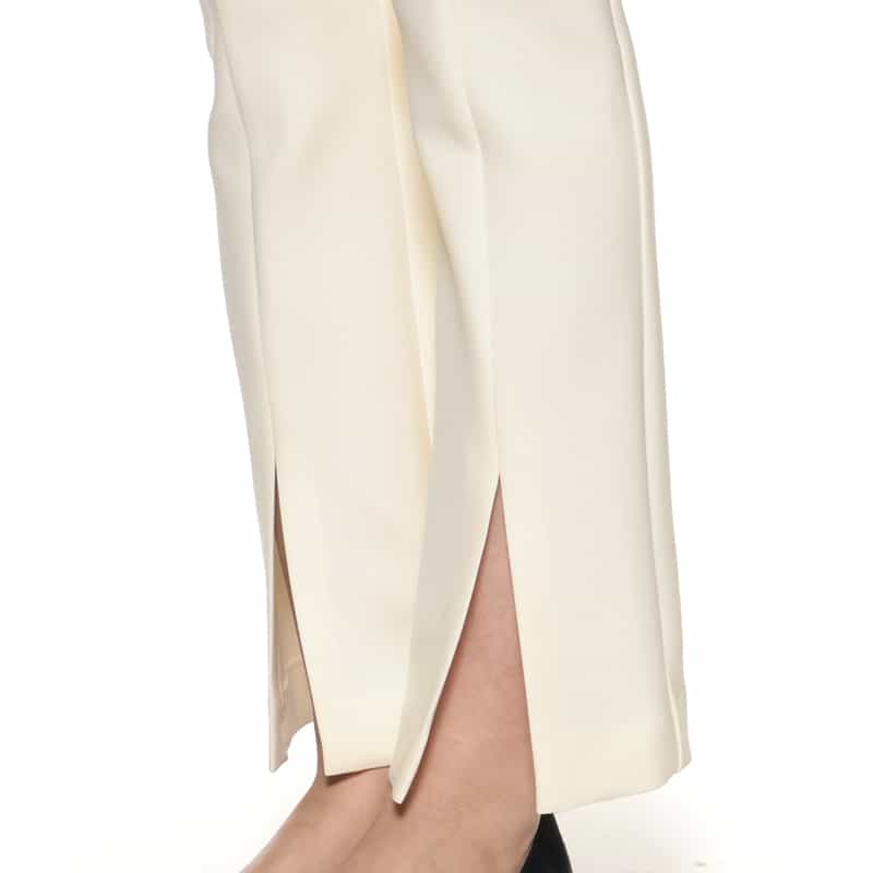 BARNEYS NEW YORK ウォッシャブル スリット入りクロップドパンツ WHITE