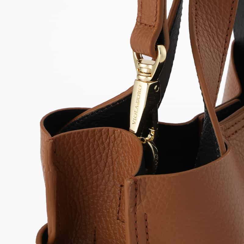 VIOLAD’ORO VIOLAD’ORO ＜ヴィオラドーロ＞ ミニトートバッグ BROWN