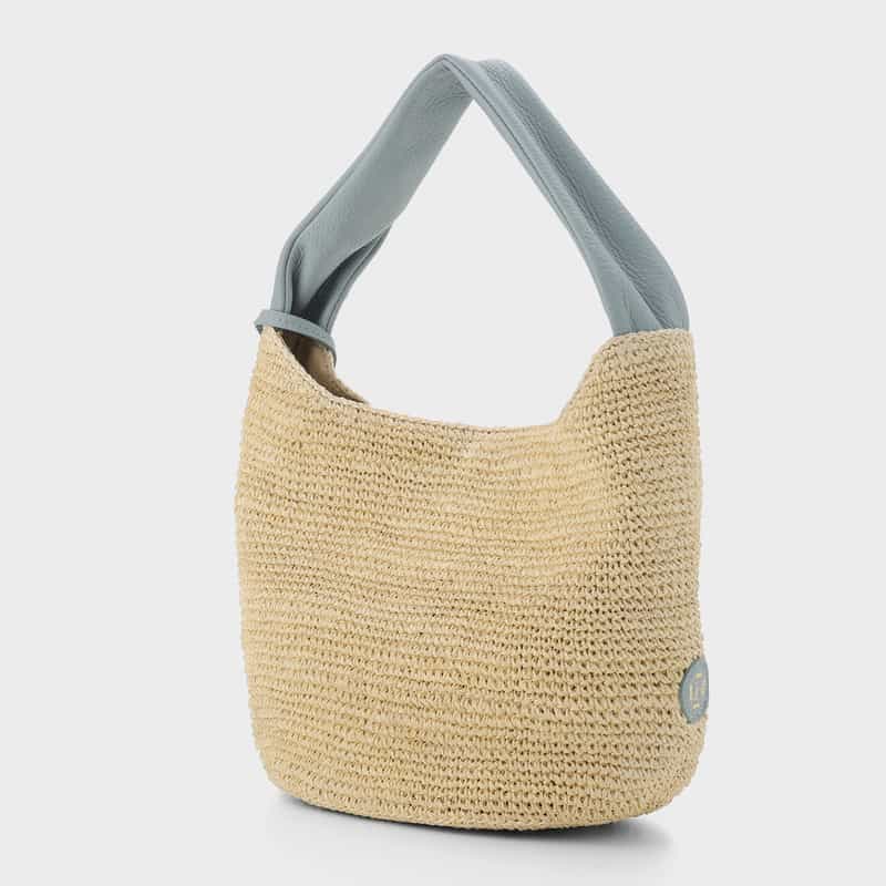 VIOLAD’ORO VIOLAD’ORO ＜ヴィオラドーロ＞ アバカ素材 ワンハンドルバッグ LIGHT BLUE