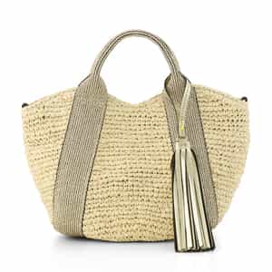 VIOLAD’ORO ＜ヴィオラドーロ＞ ラフィア素材 ミニトートバッグ