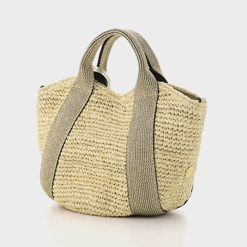 VIOLAD’ORO VIOLAD’ORO ＜ヴィオラドーロ＞ ラフィア素材 ミニトートバッグ BEIGE