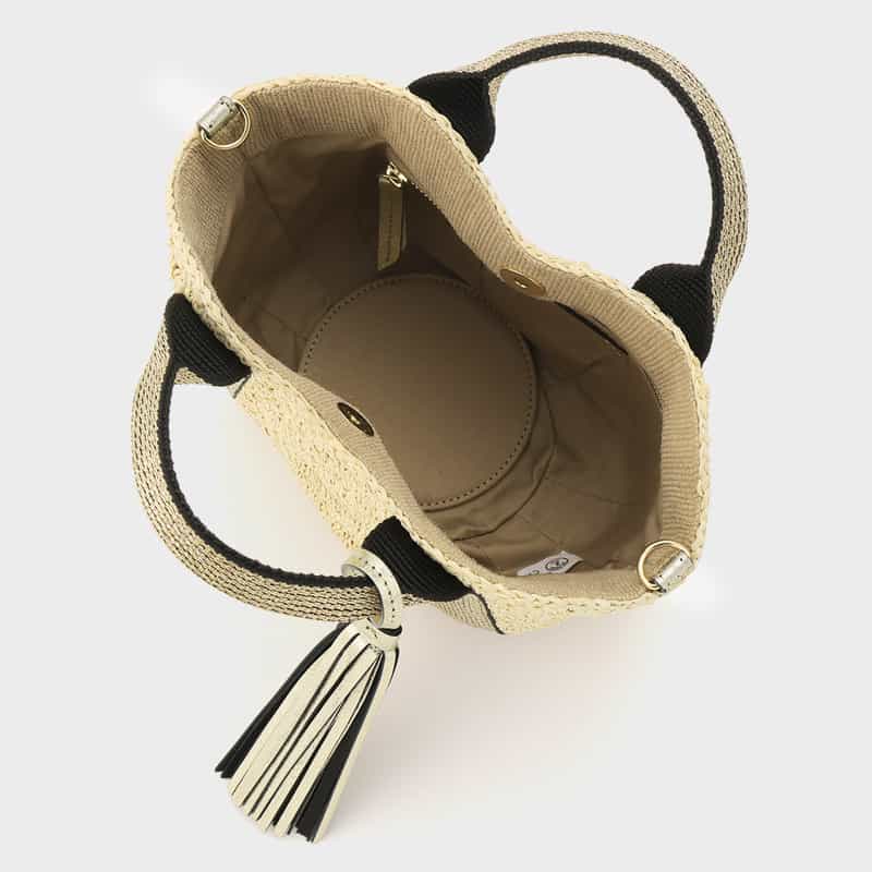 VIOLAD’ORO VIOLAD’ORO ＜ヴィオラドーロ＞ ラフィア素材 ミニトートバッグ BEIGE