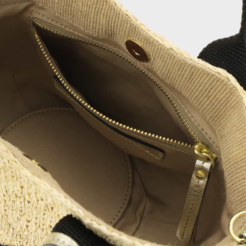 VIOLAD’ORO VIOLAD’ORO ＜ヴィオラドーロ＞ ラフィア素材 ミニトートバッグ BEIGE