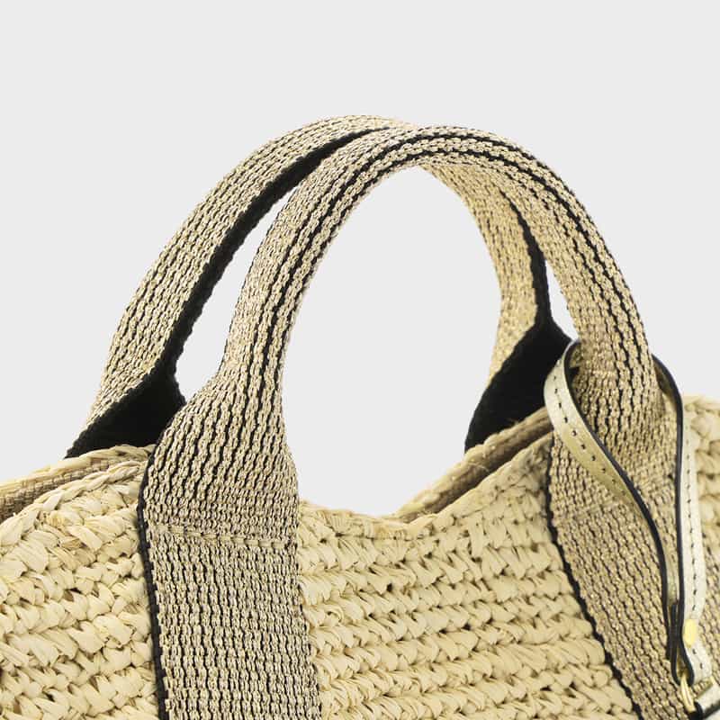 VIOLAD’ORO VIOLAD’ORO ＜ヴィオラドーロ＞ ラフィア素材 ミニトートバッグ BEIGE