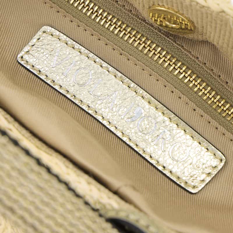 VIOLAD’ORO VIOLAD’ORO ＜ヴィオラドーロ＞ ラフィア素材 ミニトートバッグ BEIGE