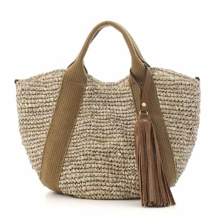 VIOLAD’ORO ＜ヴィオラドーロ＞ ラフィア素材 ミニトートバッグ