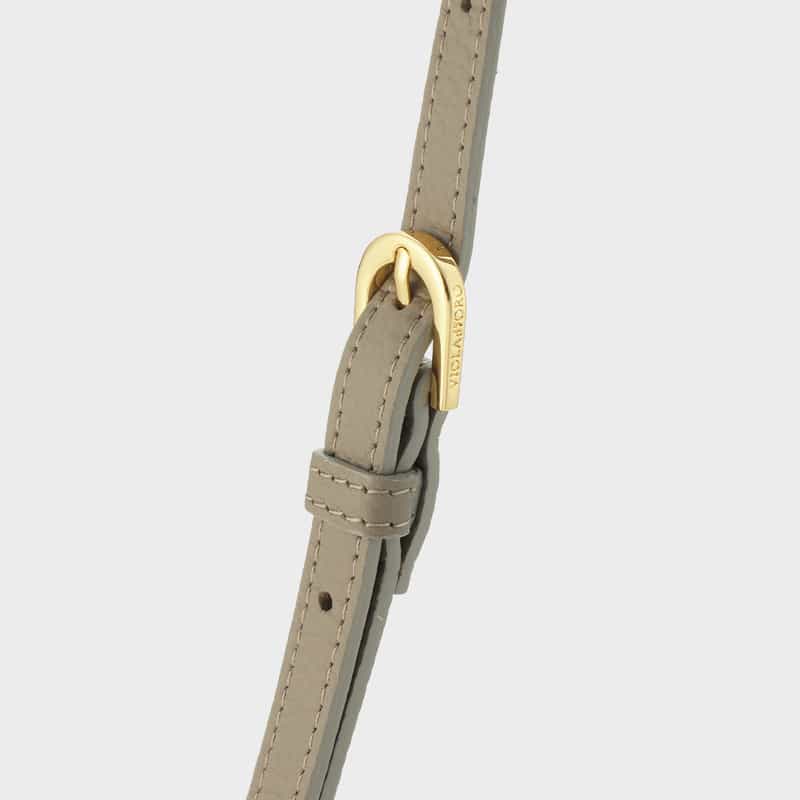 VIOLAD’ORO VIOLAD’ORO ＜ヴィオラドーロ＞ 異素材コンビネーション ミニトートバッグ LIGHT GRAY