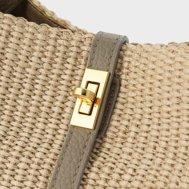 VIOLAD’ORO VIOLAD’ORO ＜ヴィオラドーロ＞ 異素材コンビネーション ミニトートバッグ LIGHT GRAY