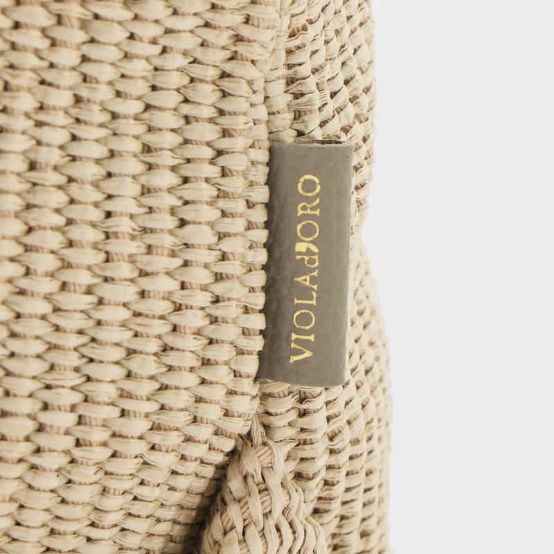 VIOLAD’ORO VIOLAD’ORO ＜ヴィオラドーロ＞ 異素材コンビネーション ミニトートバッグ LIGHT GRAY