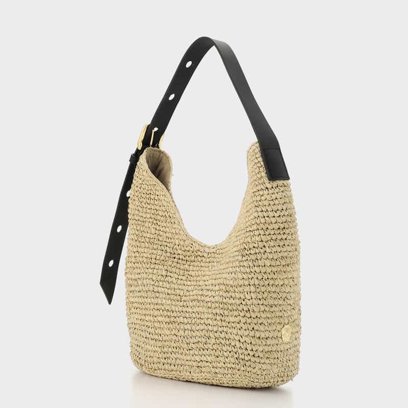 VIOLAD’ORO VIOLAD’ORO ＜ヴィオラドーロ＞ ラフィア素材 ワンハンドルショルダーバッグ BEIGE