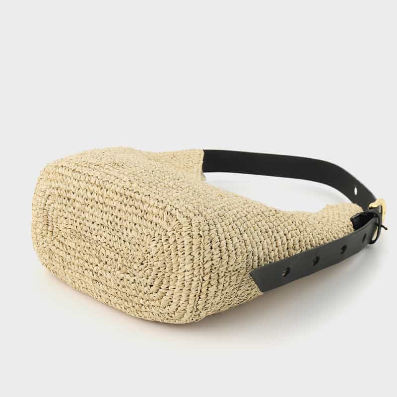 VIOLAD’ORO VIOLAD’ORO ＜ヴィオラドーロ＞ ラフィア素材 ワンハンドルショルダーバッグ BEIGE