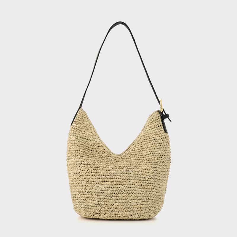 VIOLAD’ORO VIOLAD’ORO ＜ヴィオラドーロ＞ ラフィア素材 ワンハンドルショルダーバッグ BEIGE