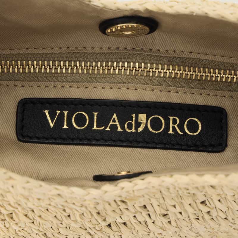 VIOLAD’ORO VIOLAD’ORO ＜ヴィオラドーロ＞ ラフィア素材 ワンハンドルショルダーバッグ BEIGE