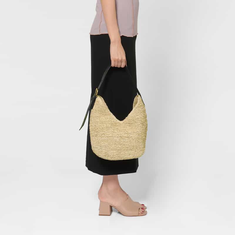 VIOLAD’ORO VIOLAD’ORO ＜ヴィオラドーロ＞ ラフィア素材 ワンハンドルショルダーバッグ BEIGE