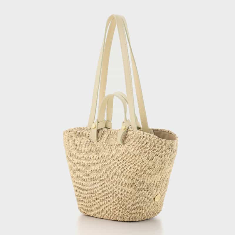 VIOLAD’ORO VIOLAD’ORO ＜ヴィオラドーロ＞ アバカ素材 2ハンドルトートバッグ WHITE