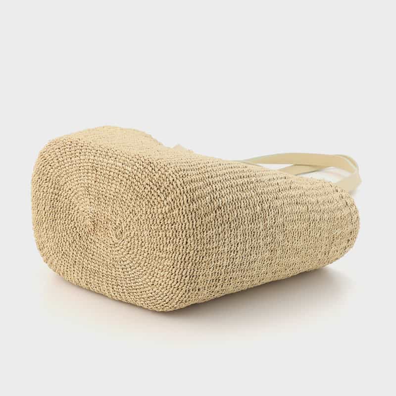 VIOLAD’ORO VIOLAD’ORO ＜ヴィオラドーロ＞ アバカ素材 2ハンドルトートバッグ WHITE