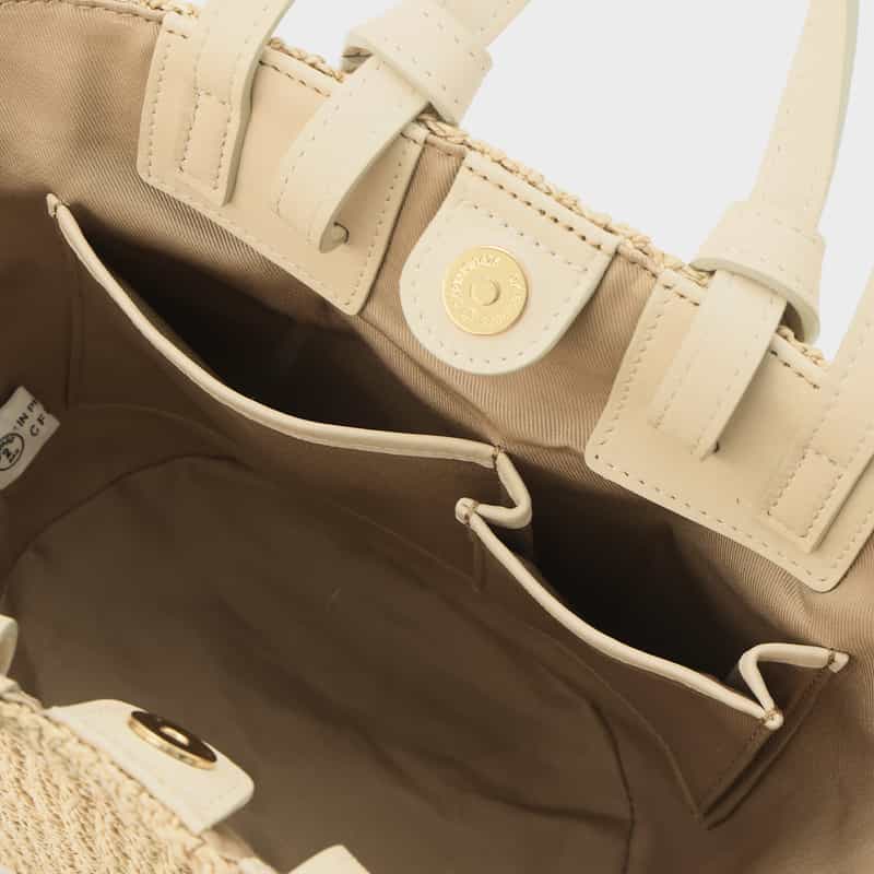 VIOLAD’ORO VIOLAD’ORO ＜ヴィオラドーロ＞ アバカ素材 2ハンドルトートバッグ WHITE